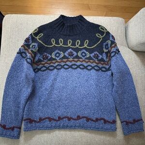 Cozy Blue Patterned Sweater
